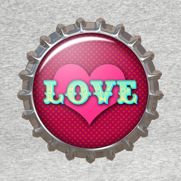 LOVE Bottle Cap | Romantic Valentine Sticker by Cherie(c)2022 by CheriesArt